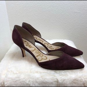Sam Edelman d'Ordrsay Suede dark plum heels. 8.5M